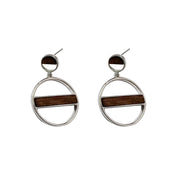 Pendiente de plata con madera de palmera